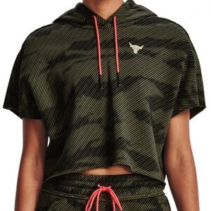 Under Armour Project Rock Cropped Fleece Hoodie Women's Large